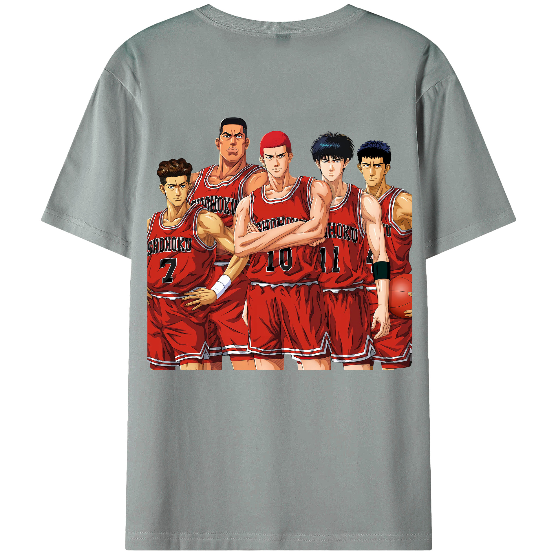 （画像用） SLAM DUNK／スラムダンク 綿100％ メンズ半袖Tシャツ（バックプリント） 通気性